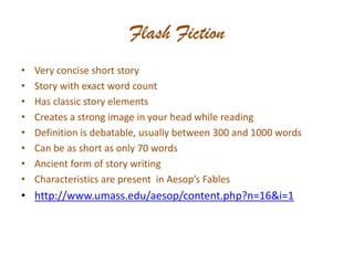 Day 5- Short Story and Flash Fiction | PPTX
