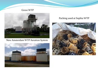 Packing used at Sophia WTP
Grove WTP
New Amsterdam WTP Aeration System
 