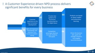 11
Copyright CX NPD ltd
A Customer Experience driven NPD process delivers
significant benefits for every business
Customer...