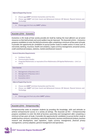 CXC-AD Associate Degree Handbook (Revised) | PDF