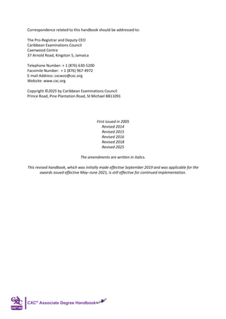 CXC-AD Associate Degree Handbook (Revised) | PDF