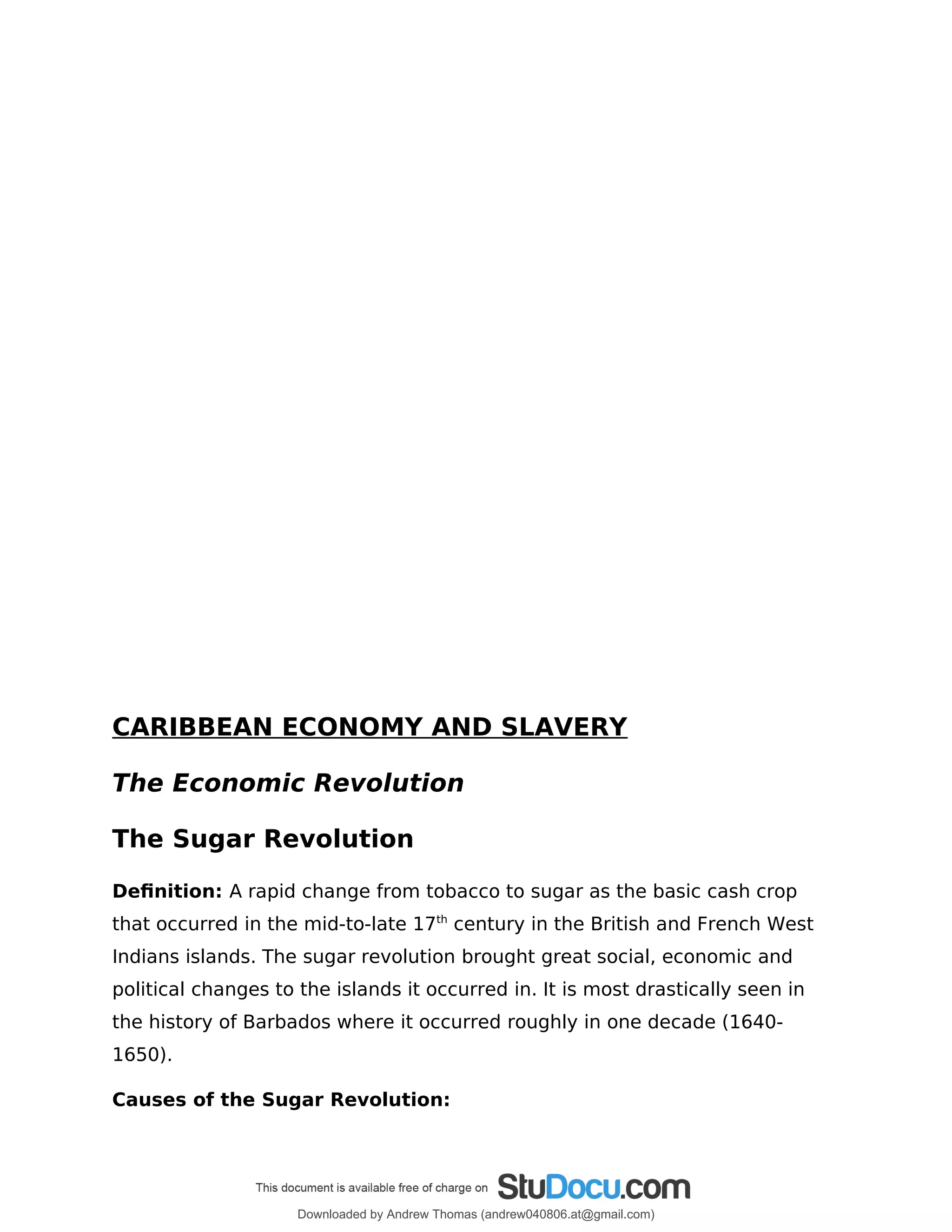Cxc Caribbean History Notes Pdf