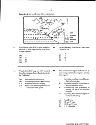 CSEC GEOGRAPHY 2009 multiple choice past paper