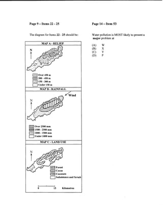 CSEC GEOGRAPHY 2009 multiple choice past paper