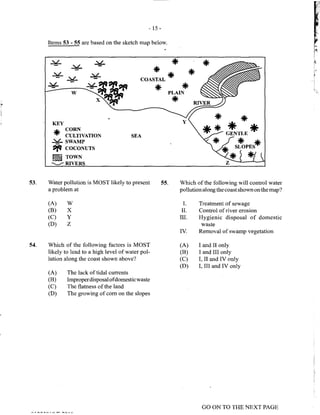 CSEC GEOGRAPHY 2011 multiple choice past paper