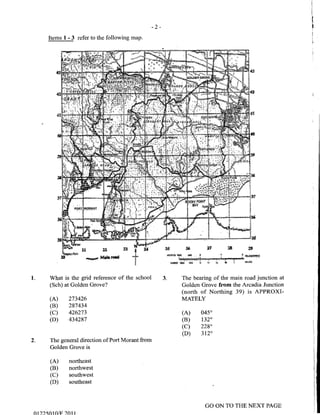 CSEC GEOGRAPHY 2011 multiple choice past paper