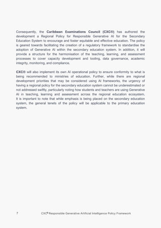 CXC® Responsible Generative Artificial Intelligence Policy Framework | PDF