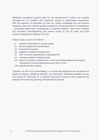 CXC® Responsible Generative Artificial Intelligence Policy Framework | PDF