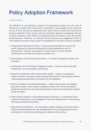 CXC® Responsible Generative Artificial Intelligence Policy Framework | PDF