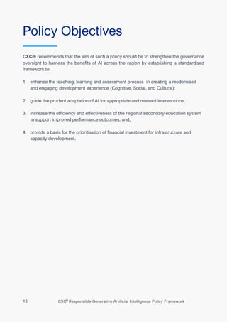 CXC® Responsible Generative Artificial Intelligence Policy Framework | PDF