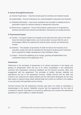 CXC® Responsible Generative Artificial Intelligence Policy Framework | PDF