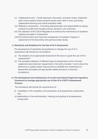 CXC® Responsible Generative Artificial Intelligence Policy Framework | PDF