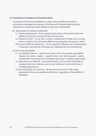 CXC® Responsible Generative Artificial Intelligence Policy Framework | PDF