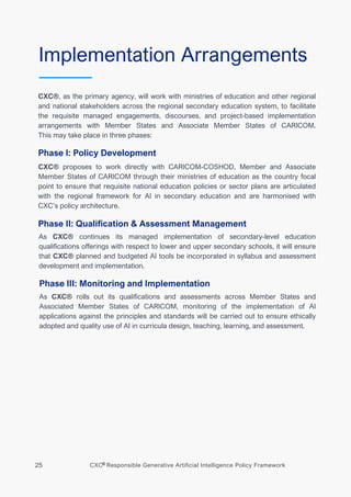 CXC® Responsible Generative Artificial Intelligence Policy Framework | PDF