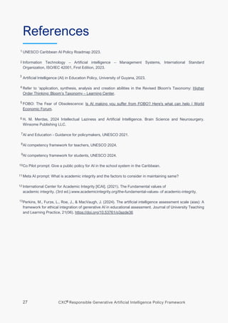 CXC® Responsible Generative Artificial Intelligence Policy Framework | PDF