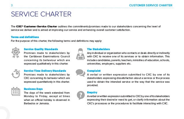 cxc service charter charter customer service template