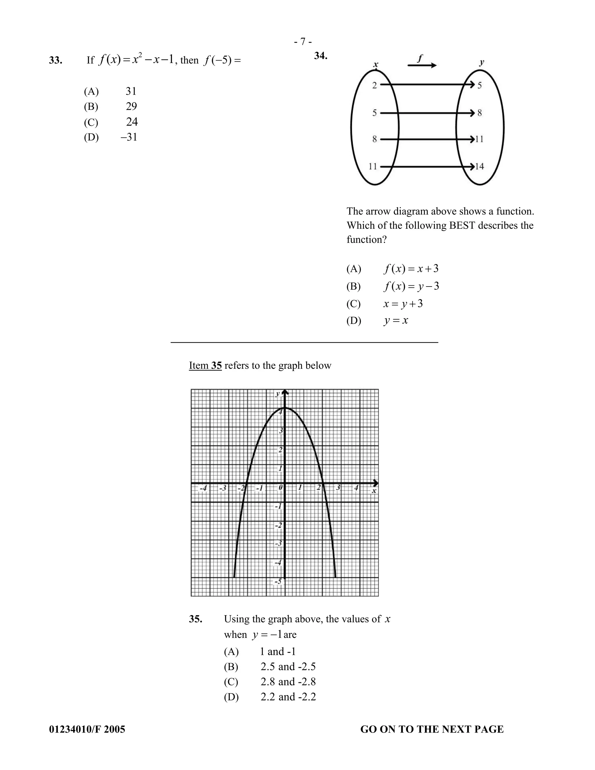 CXC MATHEMATICS MULTIPLE CHOICE | PDF