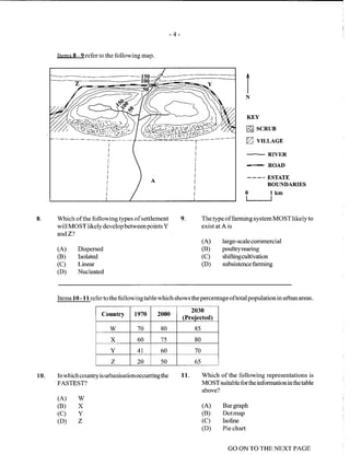 CSEC GEOGRAPHY multiple choice past paper 2010