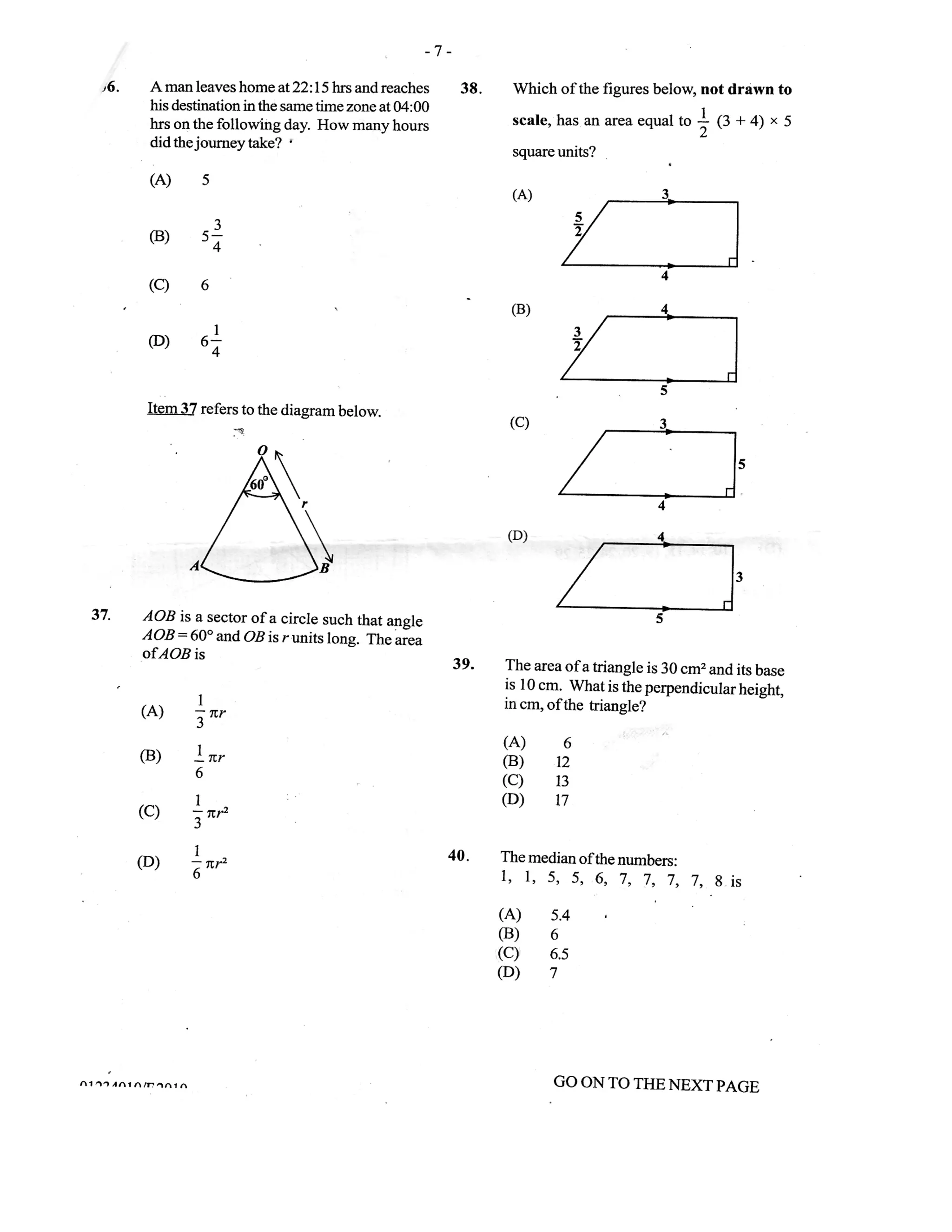 Cxc past paper 1 june 2010