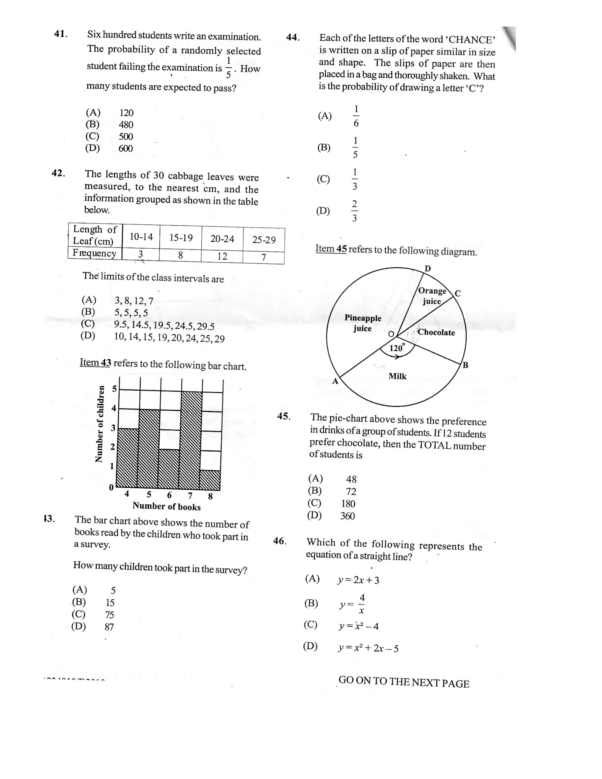 Cxc past paper 1 june 2010