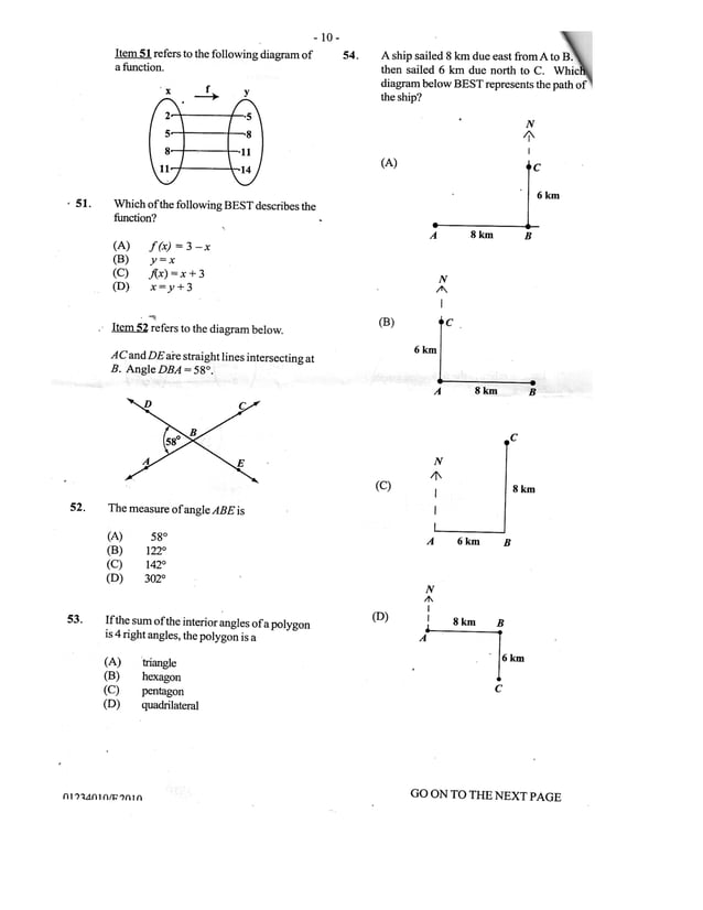 Cxc past paper 1 june 2010 | DOC