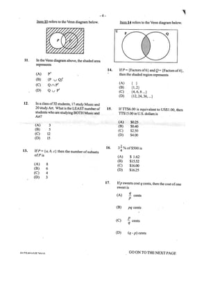 Cxc past paper 1 june 2010