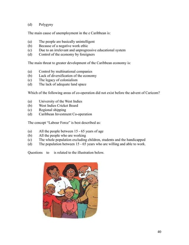Cxc Social Studies Multiple Choice Questions PDF