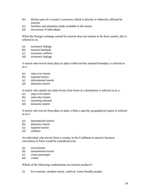 Cxc Social Studies Multiple Choice Questions PDF