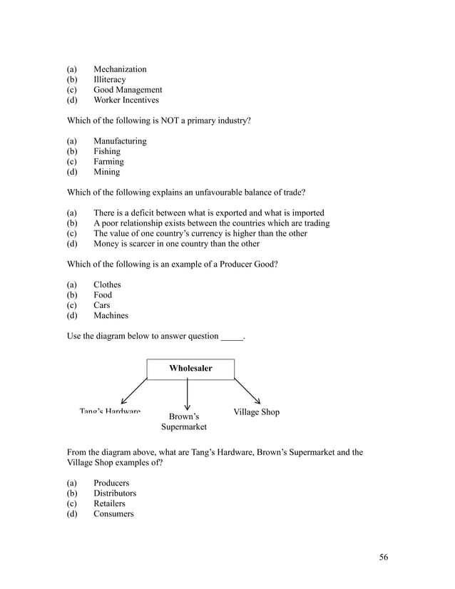 Cxc Social Studies Multiple Choice Questions PDF