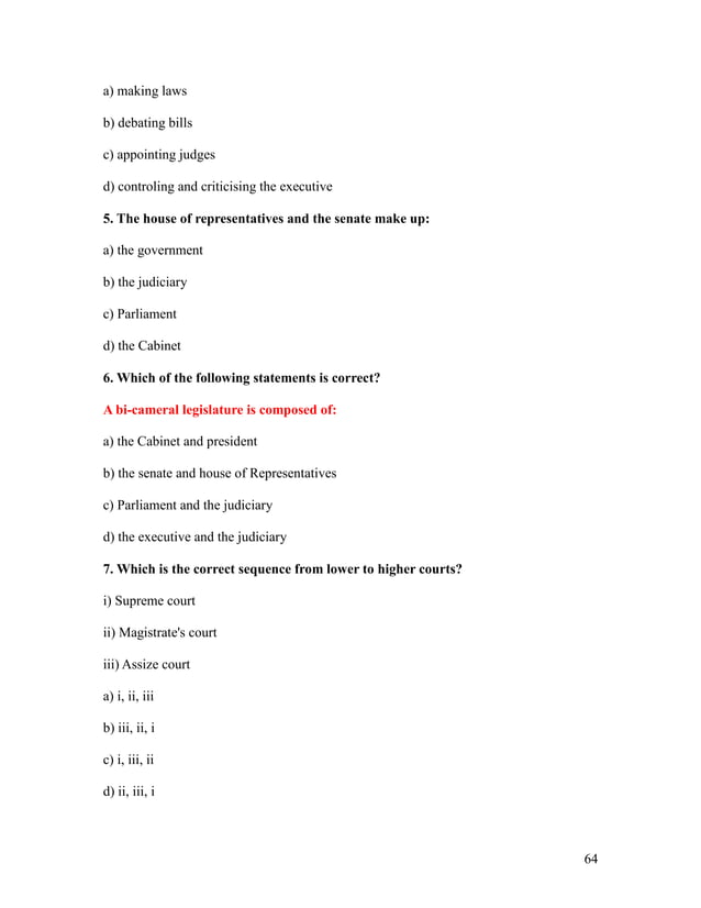Cxc Social Studies Multiple Choice Questions PDF