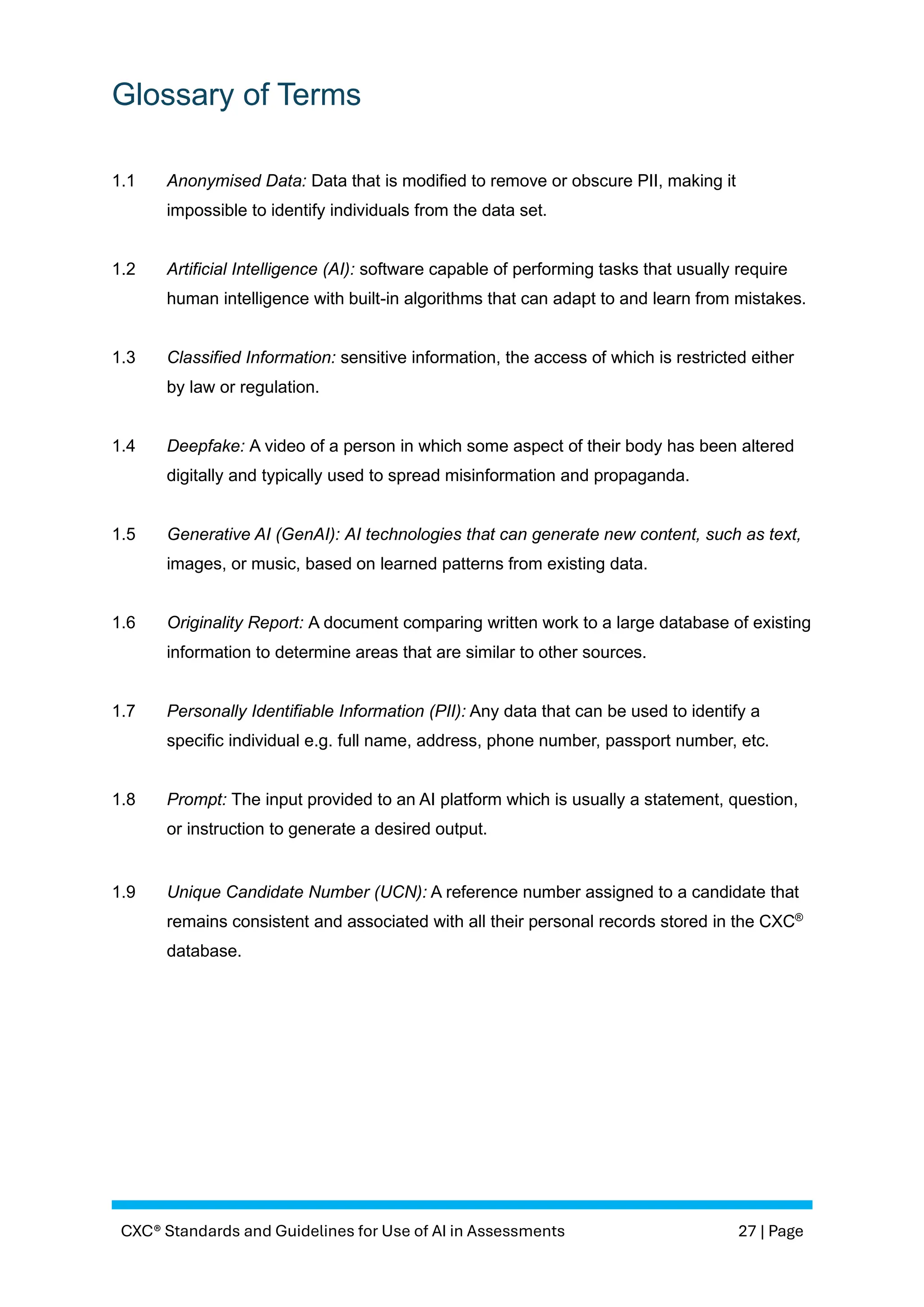 CXC Standards and Guidelines for the Use of AI in Assessment V1.0 (2025 ...