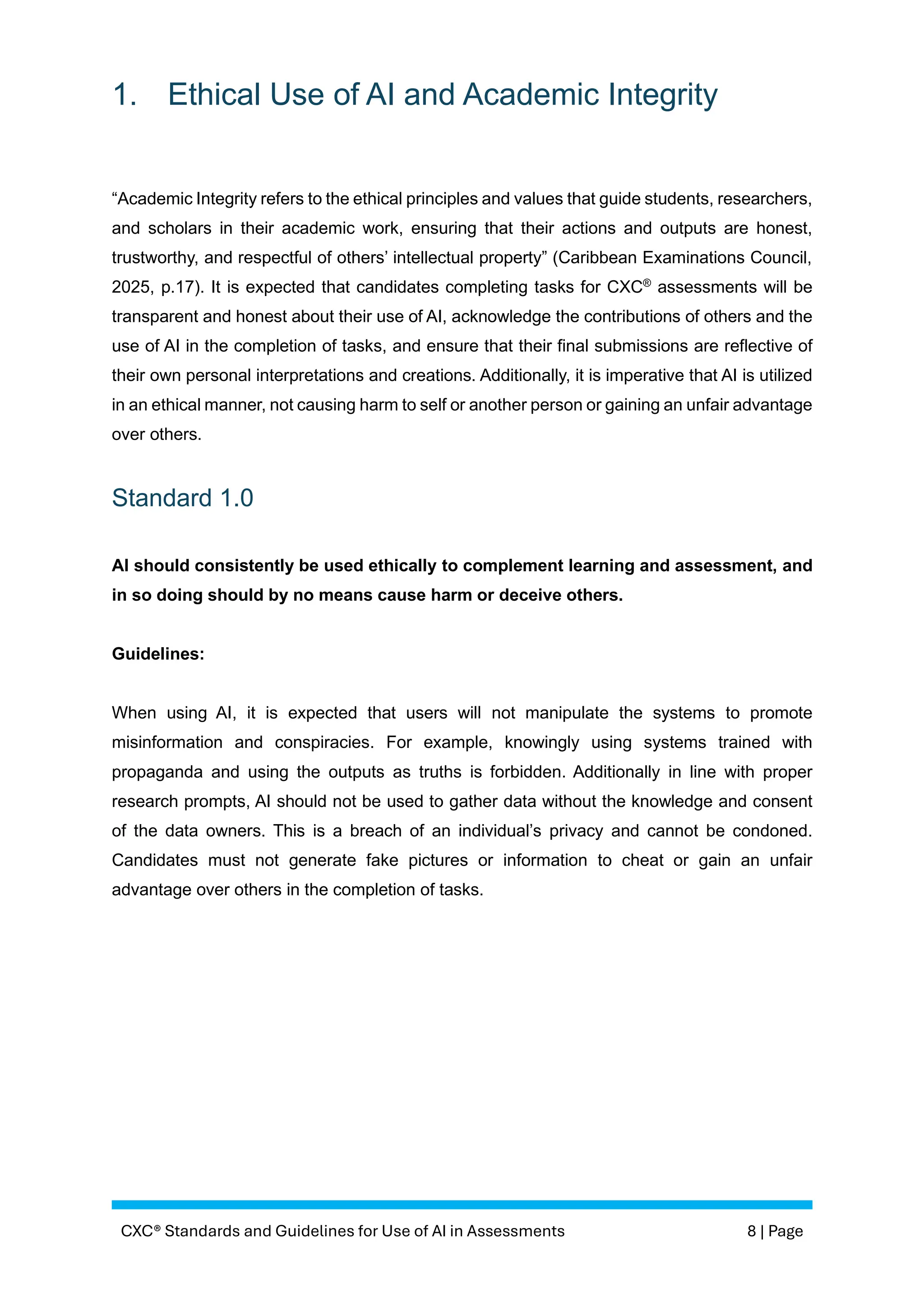 CXC Standards and Guidelines for the Use of AI in Assessment V1.0 (2025 ...