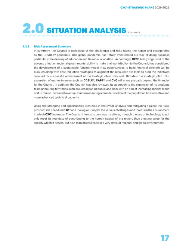 CXC 20212025 Strategic Plan PDF
