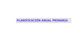 PLANIFICACIÓN ANUAL PRIMARIA
 