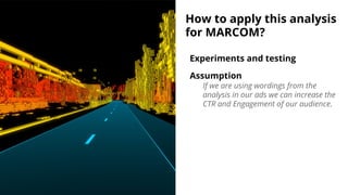 How to apply this analysis
for MARCOM?
Experiments and testing
Assumption
If we are using wordings from the
analysis in ou...