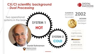 SYSTEM 1
HOT
SYSTEM 2
COLD
MODERN
ECONOMY
has begun
CLASSICAL
ECONOMY
has ended
2002
Daniel Kahneman
Two operational
syste...