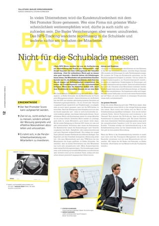  STEFAN SCHNEIDER,
Client Experience Manager, Basler Versicherungen
 SERGIO GANSSER,
Leiter Leistungscenter Sach/Transport,
Basler Versicherungen
CUSTOMEREXPERIENCEFORUM812
BASLER
VERSICHE-
RUNGEN
FALLSTUDIE: BASLER VERSICHERUNGEN
SERGIO GANSSER & STEFAN SCHNEIDER
Nicht für die Schublade messen
In vielen Unternehmen wird die Kundenzufriedenheit mit dem
Net Promoter Score gemessen. Wer eine Firma mit grösster Wahr-
scheinlichkeit weiterempfehlen wird, dürfte ja auch nicht un-
zufrieden sein. Die Basler Versicherungen aber waren unzufrieden.
Das NPS-Tracking wanderte regelmässig in die Schublade und
änderte nichts am Verhalten der Mitarbeiter.
«Gute NPS-Werte wurden bei uns als Aufforderung
zur Beibehaltung des Status quo interpretiert», sagt
Sergio Gansser aus dem Leitungsteam der Schaden-
abteilung. «Und für schlechtere Werte gab es immer
eine gute Ausrede.» Bewirkt hätten die Erhebungen
kaum etwas. Die Mitarbeiter mit persönlichem Kunden-
kontakt vor Ort, die Schadeninspektoren, sind eben von
Berufs wegen mit Selbstsicherheit ausgestattet. Sie
haben die Fachkompetenz und die Entscheidungs-
befugnis. Wenn man ihr Verhalten ändern will, muss
man Konkreteres vorweisen können als nur eine Zahl.
«Wir haben deshalb die NPS-Erhebung mit zwölf offenen Fragen
ergänzt», so Stefan Schneider, der als Marktforscher im Touch-
point Management arbeitet. «Damit bewahren wir die Einfach-
heit des NPS und erhalten gleichzeitig konkrete Hinweise auf
Verbesserungsmöglichkeiten.» Da ein Drittel aller Versiche-
rungsabschlüsse tatsächlich auf Empfehlungen zurückgeht,
wäre es auch falsch gewesen, ganz auf die NPS-Zahlen zu
verzichten. Nach der Erledigung eines Schadens wird nun also
ein Kunde angerufen und – wenn er nicht hochzufrieden ist –
unter anderem gefragt, was besser hätte laufen können. Die so
erhobenen Werte und Kommentare waren für einige Mitarbei-
ter ein echter Schock. Schlechte Werte werden rot unterlegt,
gelb steht für einen Mittelwert, grün heisst «alles okay».
Bei der ersten Befragung im Sommer 2011 waren rot, rosa und
gelb vorherrschend. Schlimmer aber waren die Kommentare.
Die Marktforscher hatten die Rückmeldungen nach Versiche-
rungsarten (wie Sach-, Haftpﬂicht- oder Lebensversicherung)
und nach Regionen aufgeschlüsselt. Nun bekam ein junges
Team plötzlich bessere Feedbacks als erfahrene Kollegen. Das
Eigenbild und das Fremdbild divergierten offenkundig erheb-
lich. «Die neue Messmethode nach dem TPM-Score hat den
Mitarbeitern die Augen geöffnet», so Stefan Schneider. Ver-
ständlich, denn es kamen Kommentare wie «Der Mitarbeiter
war nicht sehr sympathisch» oder «Mein Ansprechpartner
hatte wenig Einfühlungsvermögen». Die Anmerkungen waren
zwar nicht eindeutig auf einzelne Mitarbeiter zurückzuführen,
aber immerhin doch auf ein einzelnes Team, sodass sich dort
schon jemand persönlich angesprochen fühlen konnte.
Aktion und Reaktion
«Aufgrund der Rückmeldungen identiﬁzierten wir drei Elemente,
in die wir Zeit investieren mussten», berichtet Sergio Gansser.
«Wir mussten mit Schulungen für mehr Fachkompetenz sorgen.
Wir mussten die Triage aus Kundensicht optimieren, um die
Bearbeitungsgeschwindigkeit zu erhöhen. Und wir haben mit
jedem Schadeninspektor ein Persönlichkeitsprofil erstellt.»
Es wurde ein allgemeiner Dreijahresplan für Schulungen und
Persönlichkeitsentwicklung erstellt. Dabei soll selbstverständ-
lich nicht der Charakter eines Mitarbeiters verändert werden.
Solche Ängste habe man schnell abbauen können, so Gansser.
«Wir wollten sensibilisieren. Die Inspektoren sollen sich fragen:
Wer sind meine Zielkunden und wie wirkt meine Persönlichkeit
auf sie? Kann ich mich vielleicht in stressigen Situationen
etwas mehr zurücknehmen?»
Im grünen Bereich
Schon die zweite Messung nach dem TPM-Score zeigte, dass
die Massnahmen einen Schritt in die richtige Richtung ausge-
löst hatten. Nach einem Jahr haben sich die Werte in der
Schadenabteilung signiﬁkant verbessert. Grün ist die vorherr-
schende Farbe: Aktive Promotoren sind eindeutig in der
Überzahl! Nun räumen die CX-Proﬁs ein, dass es viele Ein-
ﬂussfaktoren für dieses Ergebnis gibt. Bei einem Unwetter
oder einer chaotischen Versicherungsorganisation sorgt auch
der sympathischste Inspektor nicht für gute Laune beim
Kunden. Trotzdem schlägt die Verhaltensänderung in der
Schadenabteilung schon auf die Gesamtmarke durch. Auch
hier gibt es eine positive Entwicklung.
Wenn die Werte in der Schadenabteilung weiterhin so stabil
sind, kann sich das Touchpoint Management die nächste
Baustelle vornehmen und die neue Messmethode dort an-
wenden. «Wir haben bei der Basler viel Potenzial», so Stefan
Schneider. «Noch haben wir bei Weitem nicht alle Touchpoints
erreicht.»
ERKENNTNISSE
Der Net Promoter Score
kann aufgewertet werden.
Ziel ist es, nicht einfach nur
zu messen, sondern anhand
der Messung geeignete und
effektive Massnahmen abzu-
leiten und umzusetzen.
Es lohnt sich, in die Persön-
lichkeitsentwicklung von
Mitarbeitern zu investieren.
 Selbst- und Fremdbild unterscheiden sich
oft stark – konkrete Daten helfen, die selbe
Sprache zu sprechen
 