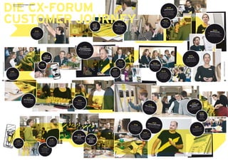 DIE CX-FORUM
                                       DIE CX-FORUM CUSTOMER JOURNEY
                                       EIN TAG IN BILDERN
                                                                                                                                                                                                                                                                                                      08 :39
                                                                                                                                                                                                                                                                                                   EINFÜHRUNG
                                                                                                                                                                                                                                                                                                    Für alle, die vorab
                                                                                                                                                                                                                                                                                                                        lick
                                                                                                                                                                                                                                                                                                nochmals einen Überb




           CUSTOMER JOURNEY
                                                                                                                                                                                                                                                                                                   über CX bekommen
                                                                                                                                                                                                                                                                                                  wollen: die CX-Reise.




                                                                                                                                                                                                                                                                                                 0 8 :52
                                                                                                                                                                                                                                                                                              Erste Konta
                                                                                                                                                                                                                                                                                                          kte
                                                                                                                                                                                                                                                                                                 werden
                                                                                                                                                                           0 8 :03              0 8 :1 7                                                                                        geknüpft.
                                                                                                                                                                           ALLES             FALLSTUDIEN
                                                                                                                                                                            LIEGT               Die ersten Teil-
                                                                                                                                                                                              nehmer schreibe
                                                                                                                                                                                   !
                                                                                                                                                                           BEREIT                sich für die
                                                                                                                                                                                                                n
                                                                                                                                                                                                                                                                                                                                                                                 0 9: 0 0
                                                                                        07:51                                                                                                  Fallstudien ein.
                                                                                                                                                                                                                                                                                                                                                                              BEGRÜSSUNG
                                                                                       Die letzten                                                                                                                                                                                                                                                                        Die Initianten Mi
                                                                                                                                                                                                                                                                                                                                                                                            riam Bleuler
                                                                                   Vorbereitungen für                                                                                                                                                                                                                                                                        und Helmut Kazm
                                                                                                                                                                                                                                                                                                                                                                                                aier
                                                                                     das CX-Forum                                                                                                                                                                                                                                                                         begrüssen zum 3.
                                                                                                                                                                                                                                                                                                                                                                                             CX-Forum.
                                                                                         laufen.




                                                                                                                                                      11 :0 1
                                                                                                                                                 DESIGNDENKEN
                                                                                                                                                IM UNTERNEHM
                                                                                                                                                              EN
                                                                                                                                                  Andreas Erbe füh
                                                                                                                                                                   rt in
                                                                                                                                                den Block «Design
                                                                                                                                                                  denken
                                                                                                                                                 im Unternehmen
                                                                                                                                                                  » ein.
                                                                                                           1 1 :30                                                                                                                                                                                                                 0 9: 15
                                                                                                                   IN
                                                                                                         ARBEIT                                                                                                                                                                                                                   KEYNOTE
                                                                                                         GRUPP     EN                                                                                                                                                                                                           Ira Hall beginnt mi
                                                                                                                                                                                                                                                                                                                                                    t
                                                                                                                                                                                                                                                                                                                               ihrer Ke ynote über die
                                                                                                                                                                                                      1 0 :37                                                                                                                                     ing.
                                                                                                                                                                                                                                                                                                                                Zukunft des Bank
CUSTOMER EXPERIENCE FORUM 3




                                                                                                                                                                                                                                                                                                                                                                                                           CUSTOMER EXPERIENCE FORUM 3
                                                                                                                                                                                                  In der Pa
                                                                                                                                                                                                   bleibt Ze
                                                                                                                                                                                                            use                                                          09 :45
                                                                                                    11 :36                                                                                                   it                                                       FALLSTUDIEN
                                                                                                Die Zeit läuf                                                                                   zum Netw
                                                                                                             t...                                                                                          orken.                                                     Parallel beginnen
                                                                                                                                                                                                                                                                      drei Fallstudien.

                                                                                                                                                                                         1 0 :4 3
                                                                                                                                                                                           Es gibt                                                                                            09:22
                                  1 1 :5 0                                                                                                                                                       des zu
                                Spannen
                                          de                                                                                                                                           Spannen                                                                                             Im Hintergrund
                                                                                                                                                                                                    im
                                  kussione
                                           n mit                                                                                                                                        e ntdecken                                                                                       sorgt das CX-Team
                              Dis
                                      ian Petit                                                                                                                                            Bra ndGym.                                                                                  für ein gutes Gelingen
                               Christ                                                                                                                                                                                                                                                     und den reibungs-
                                                                                                                                                                                                                                                                                             losen Ablauf.
8




                                                                                                                                                                                                                                                                                                                                                                                                           9
                                                                    12 :1 3
                                                                MITTAGESSEN
                                                                Gesunde Verpﬂeg                                                                12 :41
                                                                                  ung                                                   Network-Gel
                                                                 für ﬁtte Teilnehme                                                                 egenheit
                                                                                    r
                                                                                                                                                                                                                                                                                                                                          1 4: 2 1 NG
                                                                                                                                            auch beim
                                                                                                                                                                                                                                                                                                                                             ORKI
                                                                                                                                           Mittagessen                                                                                                      13
                                                                                                                                                                                                                                                        FALL : 1 5                                                                     NETW SION
                                                                                                                                                                                                                                                            STUD
                                                                                                                                                                                                                                                         D er zw   I     EN                                                              SES       g Sess
                                                                                                                                                                                                                                                                                                                                                          ion
                                                                                                                                                                                                                                                      mit dr eite Block                                                                          rkin
                                                                                                                                                                                                                                                                                                                                           Netwo        iert.
                                                                                                                                                                                                                                                             ei spa
                                                                                                                                                                                                                                                                    nne                                                              In der rege diskut
                                                                                                                                                                                                                                                      Fallstu                                                                            wird
                                                                                                                                                                                                                                                              dien b nden
                                                                                                                                                                                                                                                                     eginn
                                                                                                                                                                                                                                                                           t.
                                                                                                                                                                                                                                                                                                                                                             14:46
                                                                                                                                                                                                                                                                                                                                                             PAUSE
                                                                                                                                                                                                                                                                                                                                                              Stärkung
                                                                                                                                                                                                                                                                                                                                                               für den
                                                                                                                                                                                                                                                                                                                                                             Nachmittag


                                                                                                                                                                                                                                                                        1 6 :0
                                                                                                                                                                                                                                                              KREATIV 6
                                                                                                                                                                                                                             16:46                                         METHOD
                                                                                                                                                                                                                      Das E
                                                                                                                                                                                                                            r
                                                                                                                                                                                                                                                              Zur Krea
                                                                                                                                                                                                                                                                       tivmeth   E
                                                                                                                                                                                                                    auf de arbeitete w                        zuerst Th        ode w
                                                                                                                                                                                                                          n Pu           ird                           eorie verm ird                                                             1 5 :0 1
                                                                                                                                                                                                                     und so nkt gebrac                                           ittelt ...
                                                                                                                                                                                                                                                                                                                                                      ntromme
                                                                                                                                                                                                                                                                                                                                                                ln
                                                                                                                                                                                                                      Kame
                                                                                                                                                                                                                           gleich
                                                                                                                                                                                                                                  vo
                                                                                                                                                                                                                                           ht                                                                                               Z usamme       für die
                                                                                                                                                                                                                            ra gep r der                                                                                                     der Grup
                                                                                                                                                                                                                                                                                                                                                      pen
                                                                                                                                                                                                                                                                                                                                                                 n
                                                                                                                                                                                                                                  itcht.                                                                                                               rderunge
                                                                                                                                                                                                                                                                                                                                              Herausfo
                                                                                                                                                                                                                                                    1 6 :22
                                                                                                                                                                                                                                                           e gleich
                                                                                                                                            17:15                                                                                               ...bevor si ppe
                                                                                                                                        DAS CX-FORUM-                                                                                              in der Gru ird.
                                                                                                                                                                                                                                                           det w
                                                                                                                                            TEAM                    17:13                                                                         angewen
                                                                                                                                           verabschiedet         DER APERO
                                                                                                                          1 7:35        sich für dieses Jahr.      STEHT
                                                1 7:59                                                                Ein letzte
                                                                                                                                 r
                                                     delbärli                                                                 h zur                                BEREIT.
                                             Das Man                                                                 Austausc
                                                 versüsst                                                                       e ...
                                                                                                                      Teilnahm
                                                       fahrt.
                                              die Heim
                                                                                                          17:42
                                                                                                   ...und zum Schlu
                                                                                                                     ss
                                                                                                      noch Feedback
                                                                                                        für die Ver-
                                                                                                     anstalter geben
 