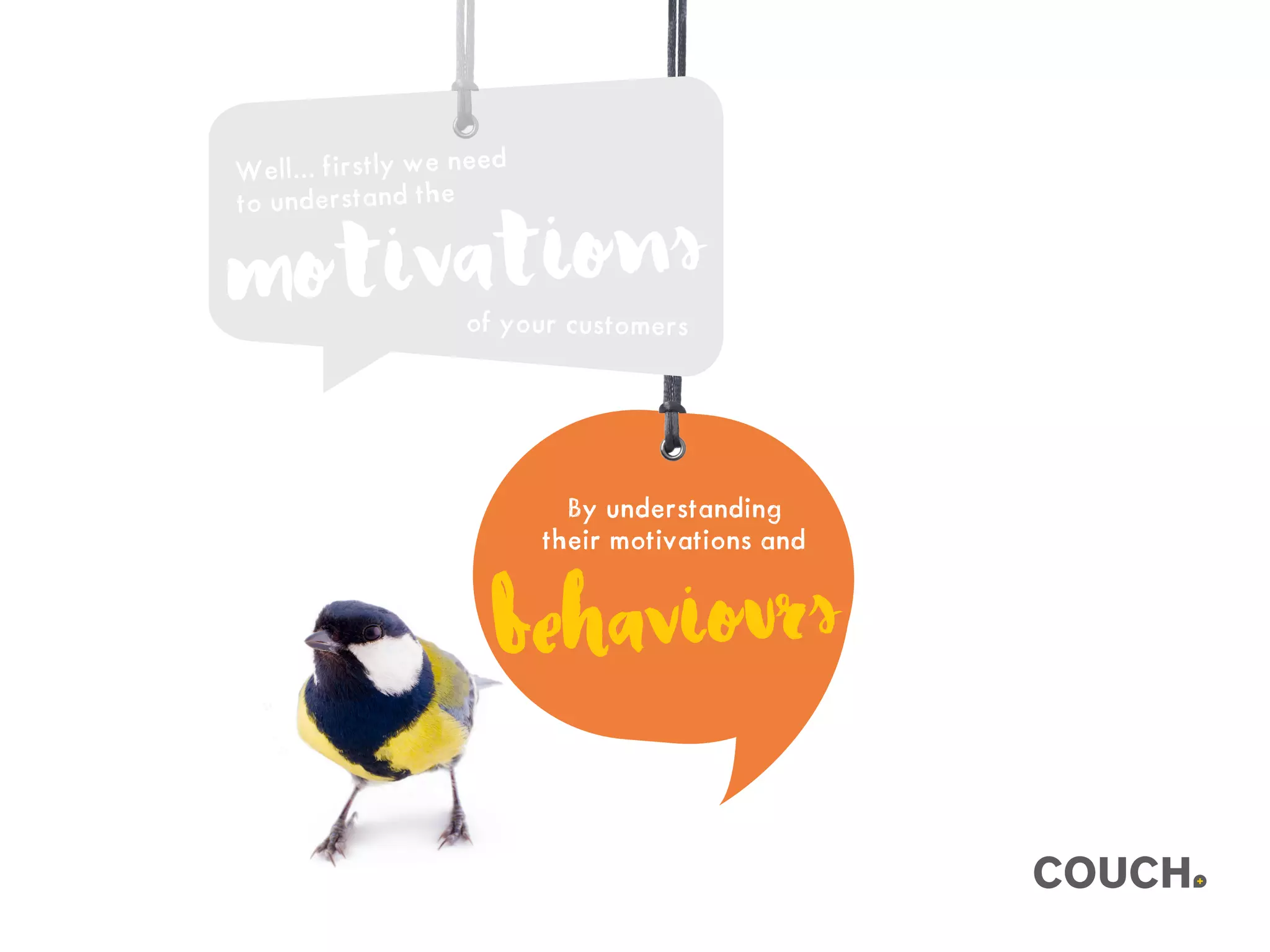 behaviours
By understanding
their motivations and
motivations
of your customers
Well... firstly we need
to understand the
 