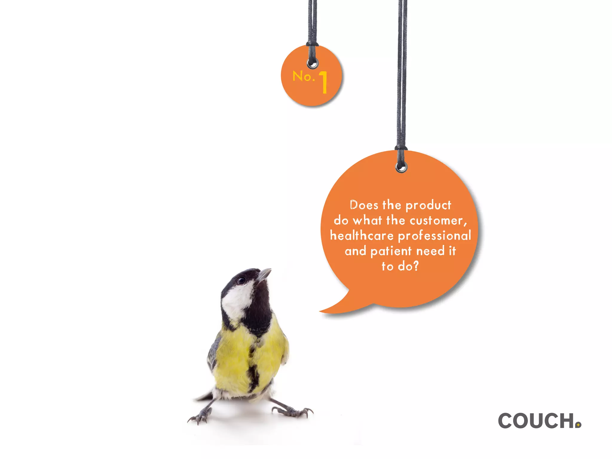 Does the product
do what the customer,
healthcare professional
and patient need it
to do?
No.
1
 