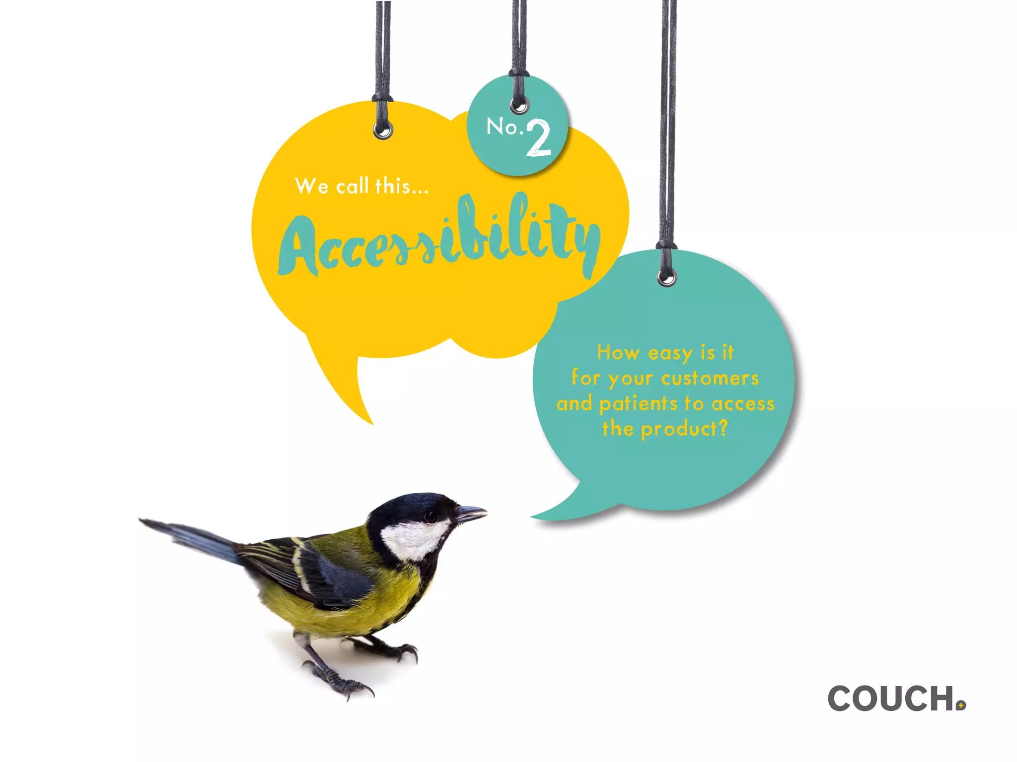 Accessibility
How easy is it
for your customers
and patients to access
the product?
We call this...
No.
2
 