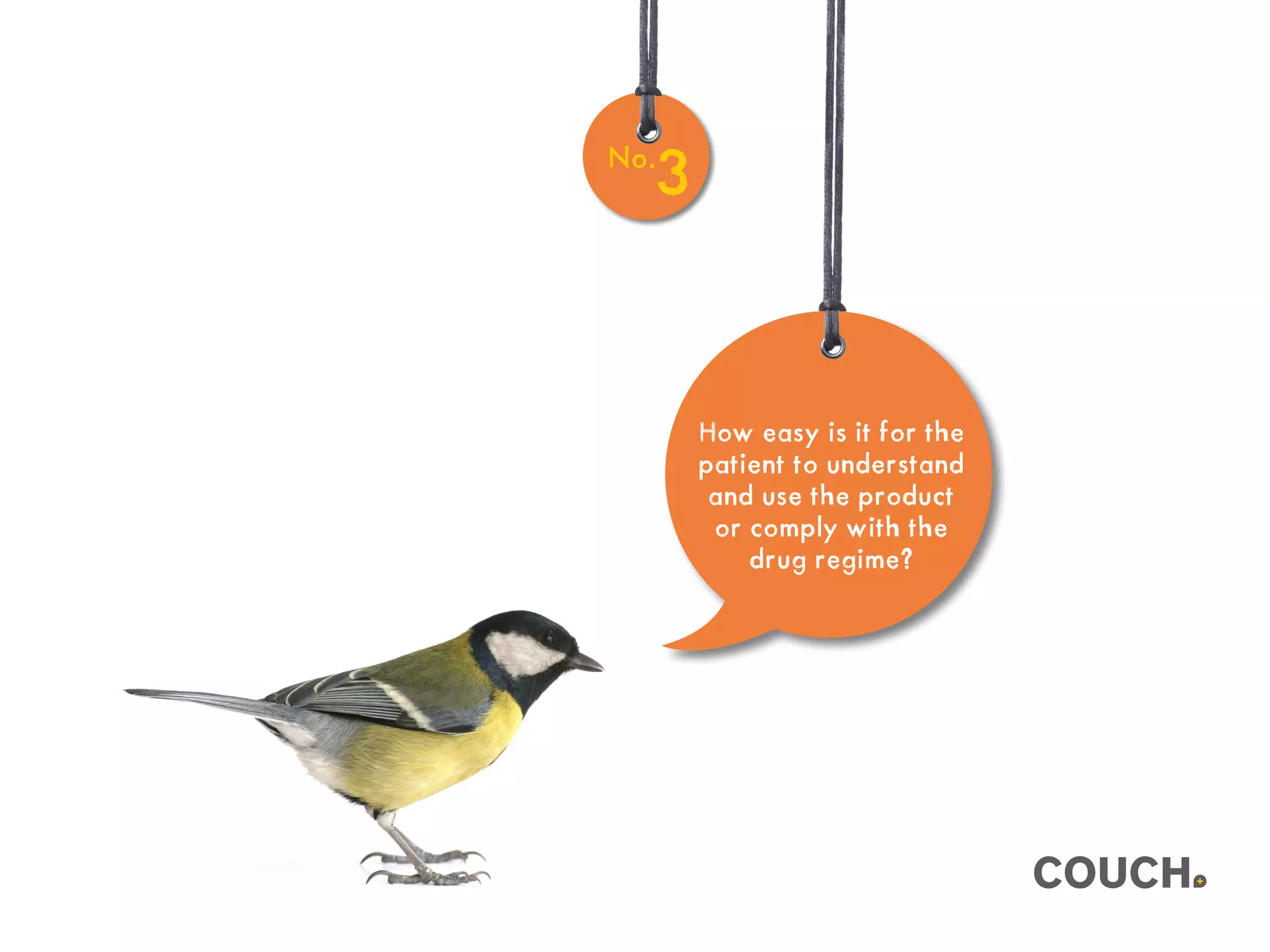 How easy is it for the
patient to understand
and use the product
or comply with the
drug regime?
No.
3
 