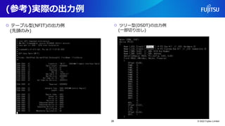 (参考)実際の出力例
○ テーブル型(NFIT)の出力例
(先頭のみ)
○ ツリー型(DSDT)の出力例
(一部切り出し)
© 2022 Fujitsu Limited
28
 