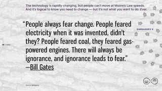 C X . R E P O R T
66
People always fear change. People feared
electricity when it was invented, didn't
they? People feared...