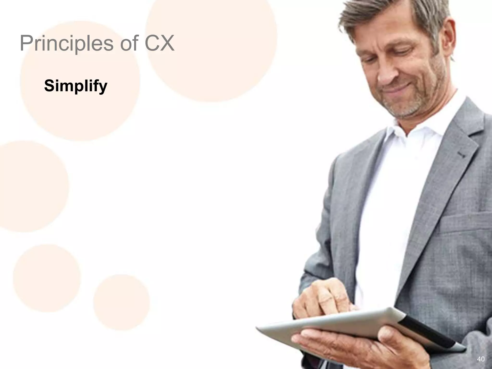 40
Principles of CX
Simplify
 
