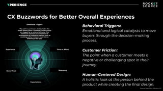 Behavioral Triggers:
Emotional and logical catalysts to move
buyers through the decision-making
process.
Customer Friction...