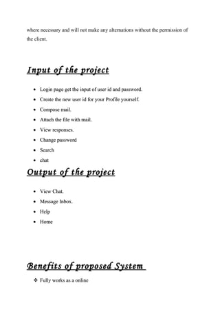 Internet mail system java project | DOC