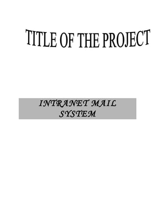 Internet mail system java project | DOC