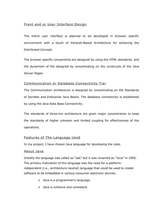 applications on a file by file basis. The client server offers full relational database
services such as SQL-Access, Record modifying, Insert, Delete with full relational
integrity backup/ restore performance for high volume of transactions, etc. the
client server middleware provides a flexible interface between client and server,
who does what, when and to whom.
Why Client Server
Client server has evolved to solve a problem that has been around since the
earliest days of computing: how best to distribute your computing, data
generation and data storage resources in order to obtain efficient, cost effective
departmental an enterprise wide data processing. During mainframe era choices
were quite limited. A central machine housed both the CPU and DATA (cards,
tapes, drums and later disks). Access to these resources was initially confined to
batched runs that produced departmental reports at the appropriate intervals. A
strong central information service department ruled the corporation. The role of
the rest of the corporation limited to requesting new or more frequent reports
and to provide hand written forms from which the central data banks were
created and updated. The earliest client server solutions therefore could best be
characterized as “SLAVE-MASTER”.
Time-sharing changed the picture. Remote terminal could view and even change
the central data, subject to access permissions. And, as the central data
banks evolved in to sophisticated relational database with non-
programmer query languages, online users could formulate adhoc
queries and produce local reports with out adding to the MIS applications
software backlog. However remote access was through dumb terminals,
and the client server remained subordinate to the SlaveMaster.
 