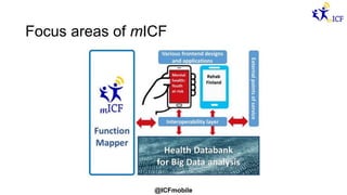 @ICFmobile
Focus areas of mICF
 